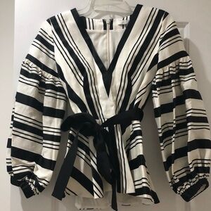 ALEXIS Gorgeous zip up back tie front blouse size XS